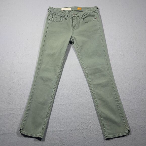 Anthro Pilcro and the Letter‎ Press Size 26 Denim Pants Ankle Straight Leg Green - Picture 1 of 11
